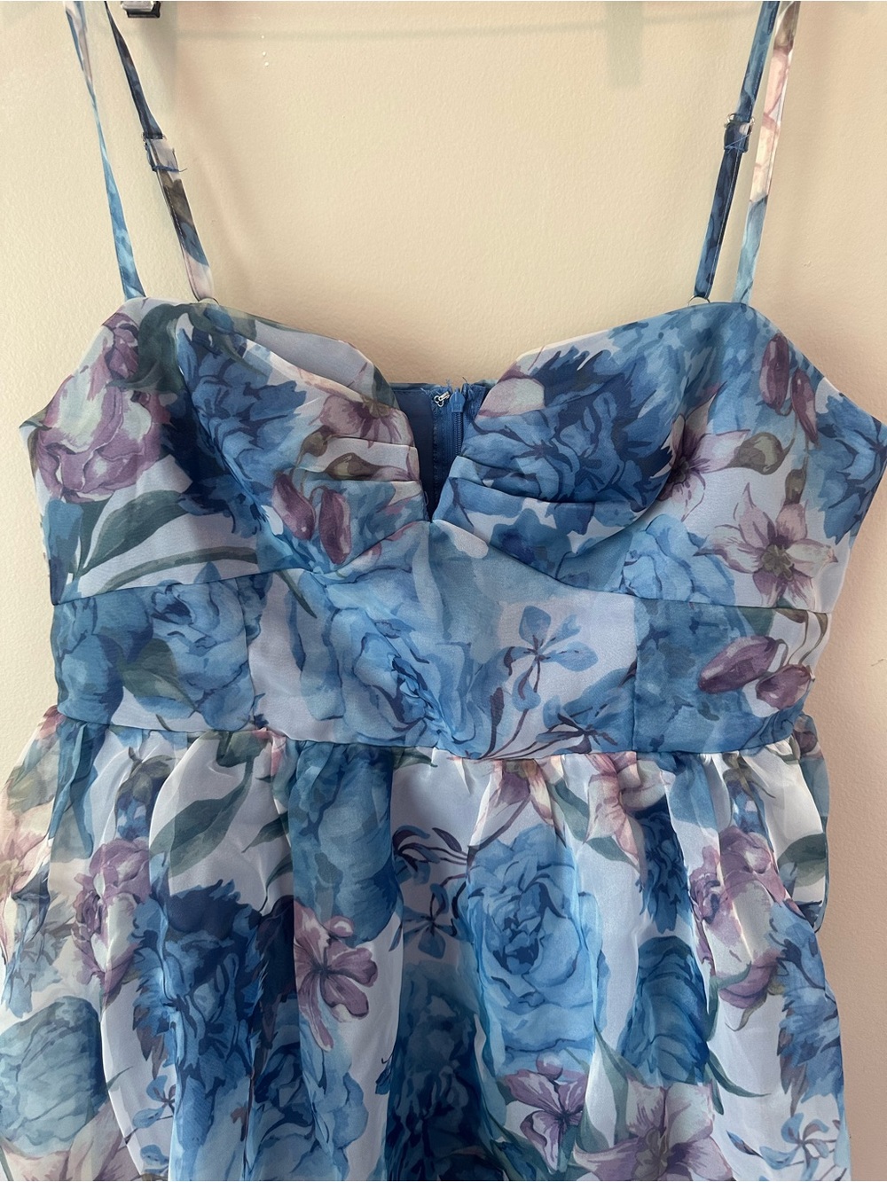 Lulu's Blue Floral Midi Dress - Picture 4 of 7